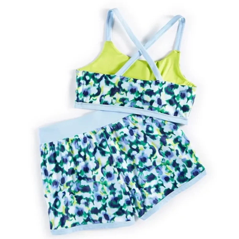 ID‎ Ideology Little Girls Blurred Floral Bikini 2-Pc. Swimwear Set Size Small